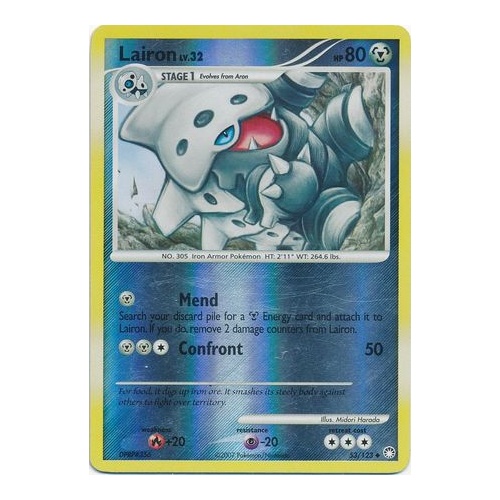 Lairon 53/123 DP Mysterious Treasures Reverse Holo Uncommon Pokemon Card NEAR MINT TCG