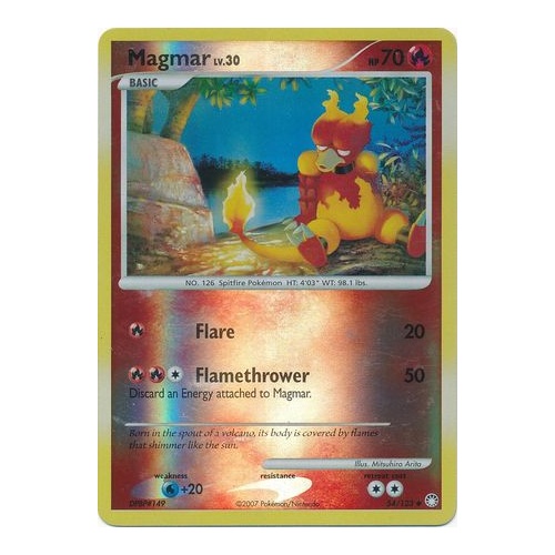 Magmar 54/123 DP Mysterious Treasures Reverse Holo Uncommon Pokemon Card NEAR MINT TCG