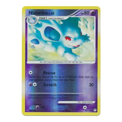Nidorina 56/123 DP Mysterious Treasures Reverse Holo Uncommon Pokemon Card NEAR MINT TCG