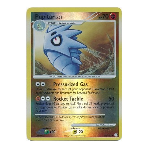 Pupitar 59/123 DP Mysterious Treasures Reverse Holo Uncommon Pokemon Card NEAR MINT TCG
