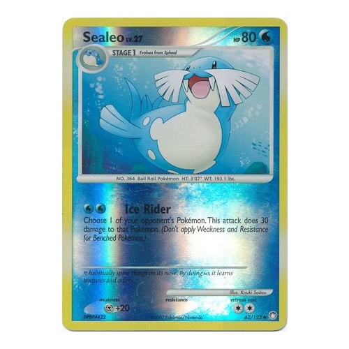 Sealeo 62/123 DP Mysterious Treasures Reverse Holo Uncommon Pokemon Card NEAR MINT TCG
