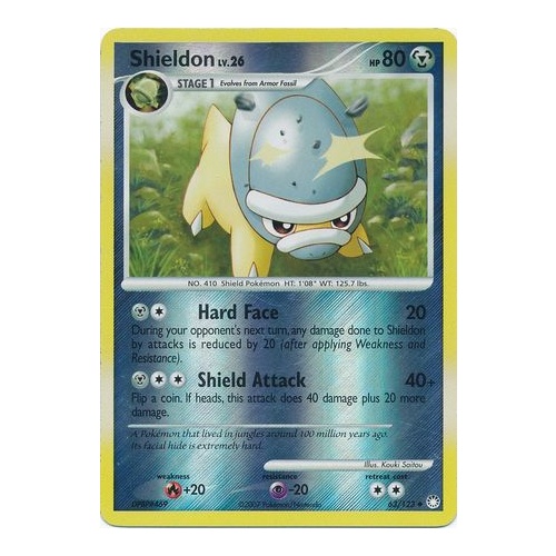 Shieldon 63/123 DP Mysterious Treasures Reverse Holo Uncommon Pokemon Card NEAR MINT TCG