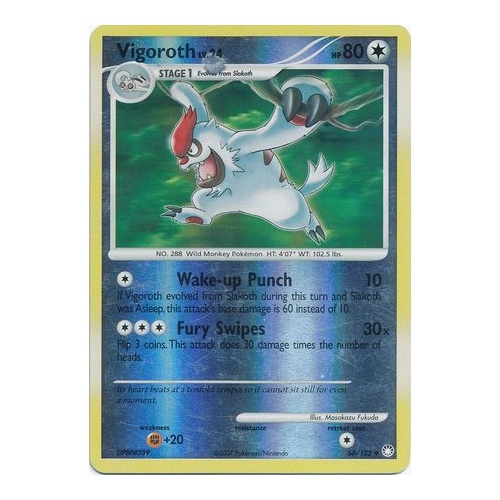 Vigoroth 68/123 DP Mysterious Treasures Reverse Holo Uncommon Pokemon Card NEAR MINT TCG