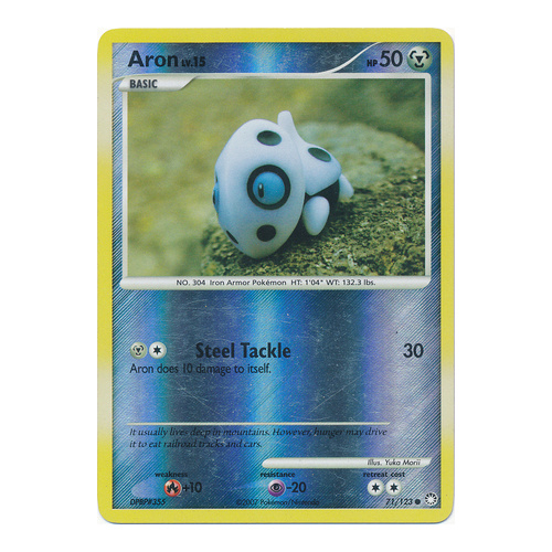Aron 71/123 DP Mysterious Treasures Reverse Holo Common Pokemon Card NEAR MINT TCG