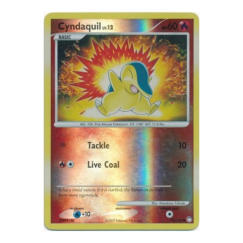 Cyndaquil 79/123 DP Mysterious Treasures Reverse Holo Common Pokemon Card NEAR MINT TCG