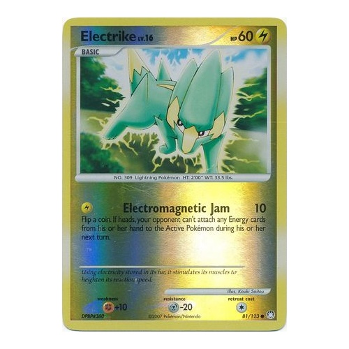 Electrike 81/123 DP Mysterious Treasures Reverse Holo Common Pokemon Card NEAR MINT TCG