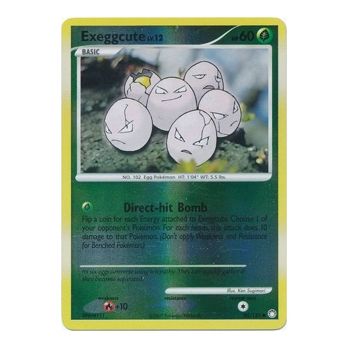 Exeggcute 82/123 DP Mysterious Treasures Reverse Holo Common Pokemon Card NEAR MINT TCG