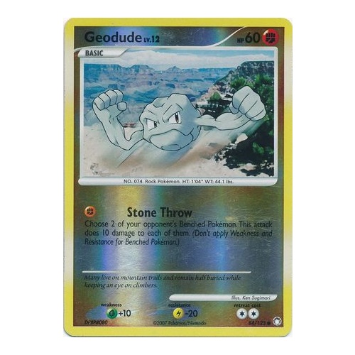 Geodude 84/123 DP Mysterious Treasures Reverse Holo Common Pokemon Card NEAR MINT TCG