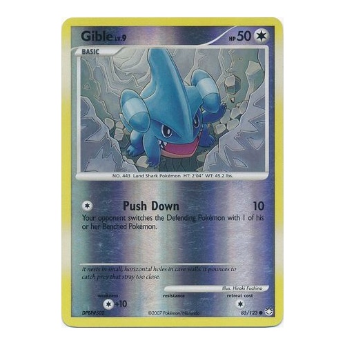 Gible 85/123 DP Mysterious Treasures Reverse Holo Common Pokemon Card NEAR MINT TCG