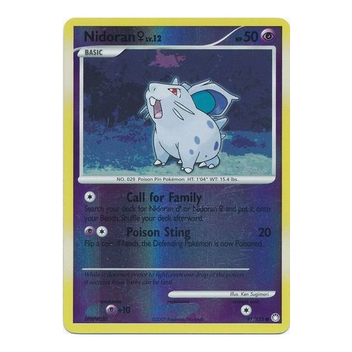 Nidoran 91/123 DP Mysterious Treasures Reverse Holo Common Pokemon Card NEAR MINT TCG