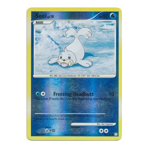 Seel 97/123 DP Mysterious Treasures Reverse Holo Common Pokemon Card NEAR MINT TCG