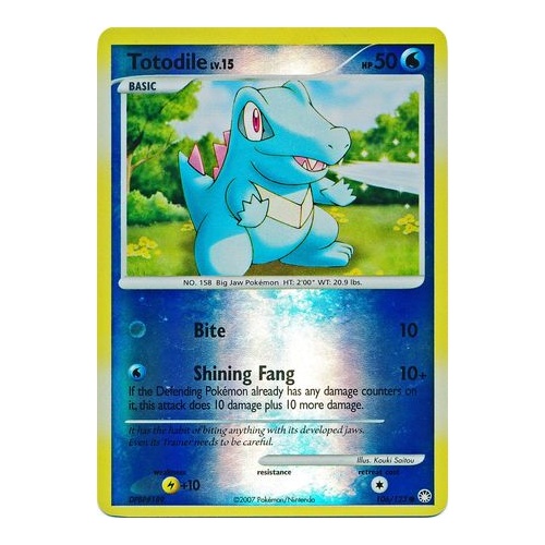Totodile 106/123 DP Mysterious Treasures Reverse Holo Common Pokemon Card NEAR MINT TCG