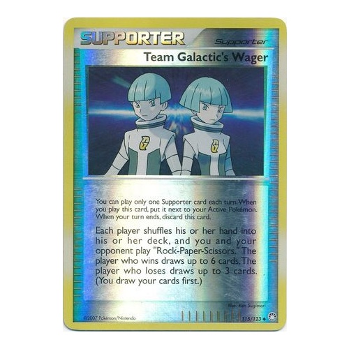 Team Galactic's Wager 115/123 DP Mysterious Treasures Reverse Holo Uncommon Trainer Pokemon Card NEAR MINT TCG