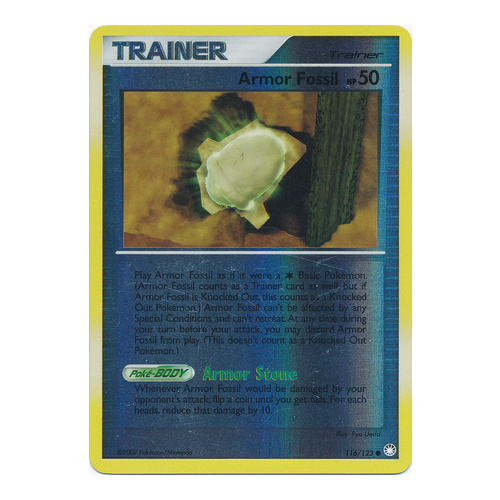Armor Fossil 116/123 DP Mysterious Treasures Reverse Holo Common Trainer Pokemon Card NEAR MINT TCG