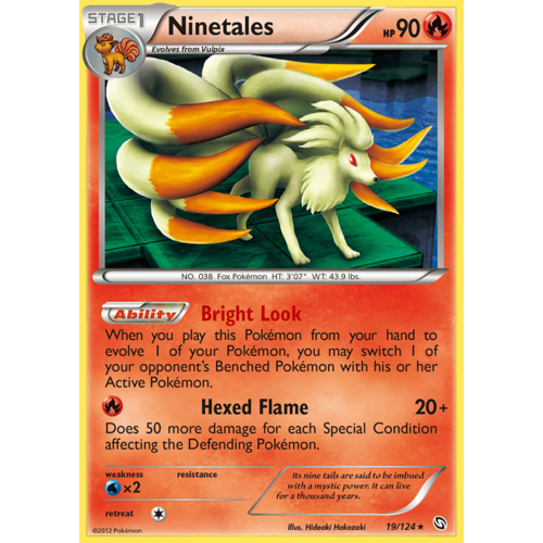 Ninetales 19/124 BW Dragons Exalted Holo Rare Pokemon Card NEAR MINT TCG