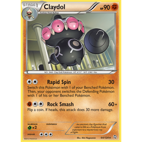 Claydol 64/124 BW Dragons Exalted Rare Pokemon Card NEAR MINT TCG
