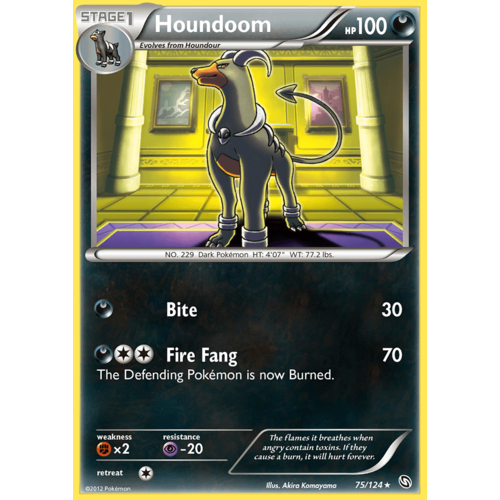 Houndoom 75/124 BW Dragons Exalted Rare Pokemon Card NEAR MINT TCG