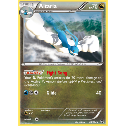 Altaria 84/124 BW Dragons Exalted Holo Rare Pokemon Card NEAR MINT TCG