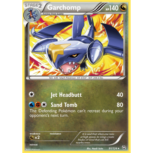 Garchomp 91/124 BW Dragons Exalted Rare Pokemon Card NEAR MINT TCG