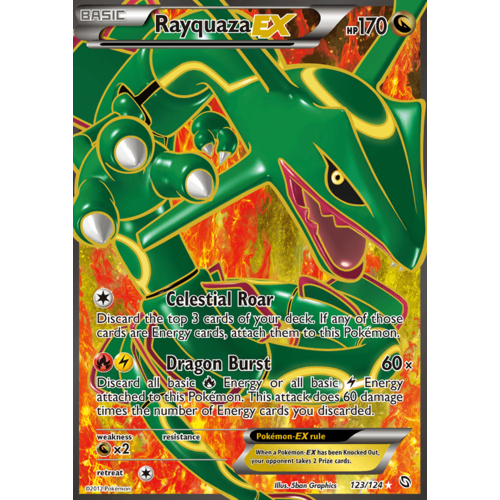 Rayquaza EX 123/124 BW Dragons Exalted Holo Ultra Rare Full Art Pokemon Card NEAR MINT TCG
