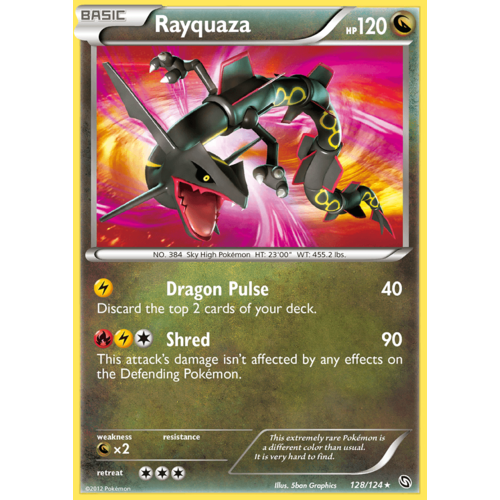 Rayquaza 128/124 BW Dragons Exalted Holo Secret Rare Pokemon Card NEAR MINT TCG