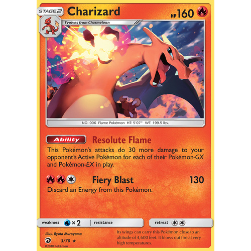 3//70 Pokemon TCG Card Charizard Holo Rare