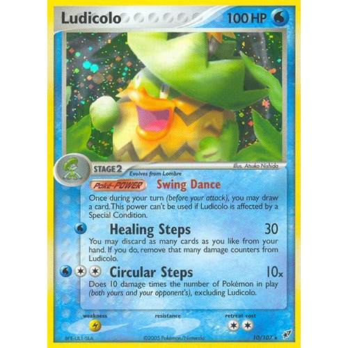 Ludicolo 10/107 EX Deoxys Holo Rare Pokemon Card NEAR MINT TCG