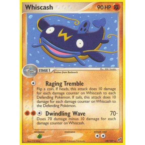 Whiscash 28/107 EX Deoxys Rare Pokemon Card NEAR MINT TCG