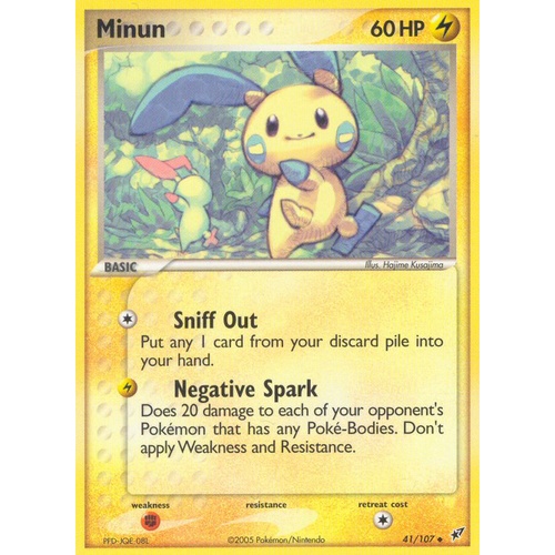 Minun 41/107 EX Deoxys Uncommon Pokemon Card NEAR MINT TCG