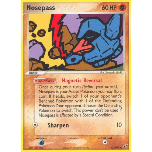 Nosepass 42/107 EX Deoxys Uncommon Pokemon Card NEAR MINT TCG