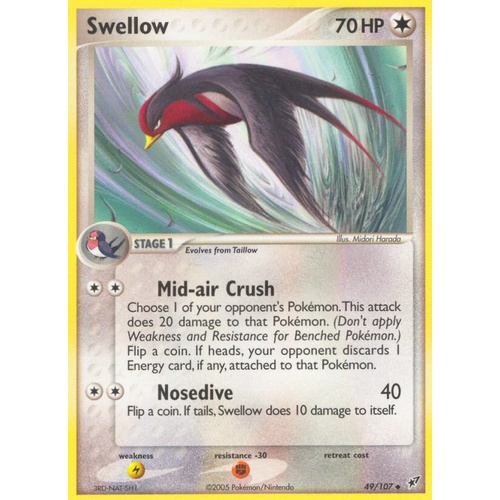 Swellow 49/107 EX Deoxys Uncommon Pokemon Card NEAR MINT TCG