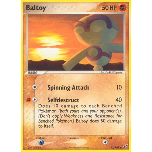 Baltoy 53/107 EX Deoxys Common Pokemon Card NEAR MINT TCG