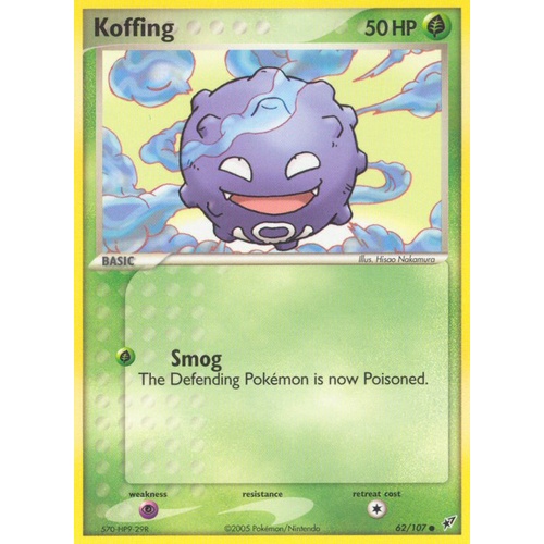 Koffing 62/107 EX Deoxys Common Pokemon Card NEAR MINT TCG