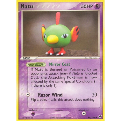 Natu 66/107 EX Deoxys Common Pokemon Card NEAR MINT TCG