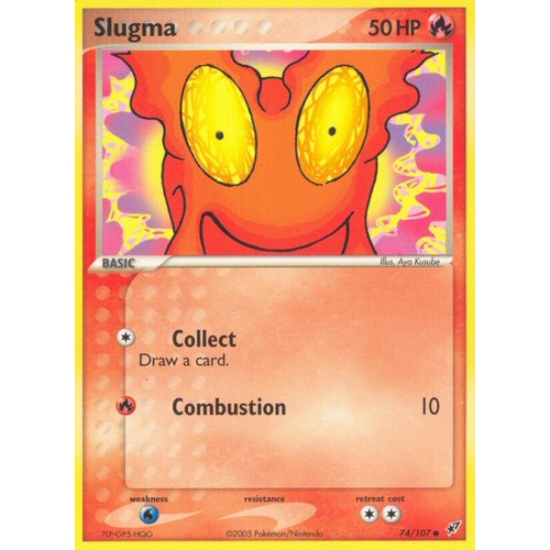 Slugma 74/107 EX Deoxys Common Pokemon Card NEAR MINT TCG