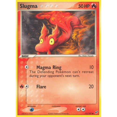 Slugma 75/107 EX Deoxys Common Pokemon Card NEAR MINT TCG