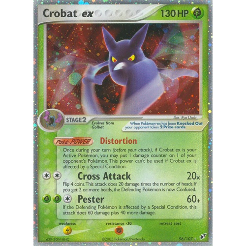 Crobat EX 96/107 EX Deoxys Holo Ultra Rare Pokemon Card NEAR MINT TCG