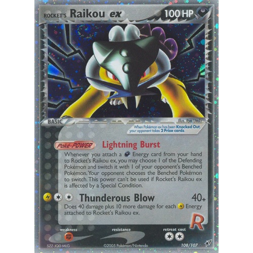 Rocket's Raikou EX 108/107 EX Deoxys Holo Secret Rare Pokemon Card NEAR MINT TCG