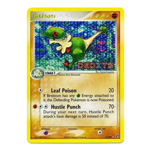 Breloom 3/107 EX Deoxys Reverse Holo Rare Pokemon Card NEAR MINT TCG