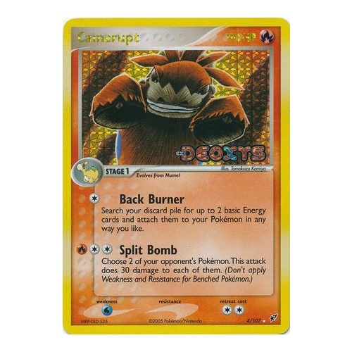 Camerupt 4/107 EX Deoxys Reverse Holo Rare Pokemon Card NEAR MINT TCG