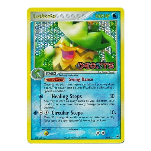 Ludicolo 10/107 EX Deoxys Reverse Holo Rare Pokemon Card NEAR MINT TCG