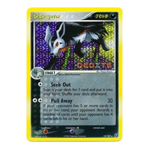 Mightyena 12/107 EX Deoxys Reverse Holo Rare Pokemon Card NEAR MINT TCG