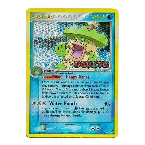 Ludicolo 19/107 EX Deoxys Reverse Holo Rare Pokemon Card NEAR MINT TCG
