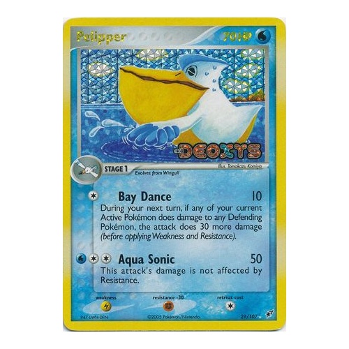Pelipper 21/107 EX Deoxys Reverse Holo Rare Pokemon Card NEAR MINT TCG
