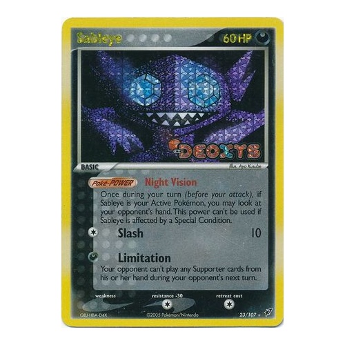 Sableye 23/107 EX Deoxys Reverse Holo Rare Pokemon Card NEAR MINT TCG