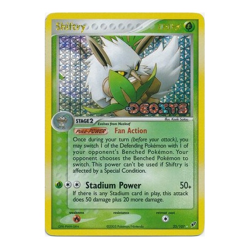 Shiftry 25/107 EX Deoxys Reverse Holo Rare Pokemon Card NEAR MINT TCG