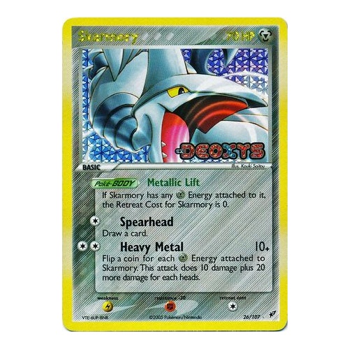 Skarmory 26/107 EX Deoxys Reverse Holo Rare Pokemon Card NEAR MINT TCG