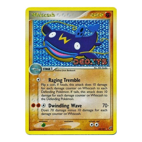 Whiscash 28/107 EX Deoxys Reverse Holo Rare Pokemon Card NEAR MINT TCG