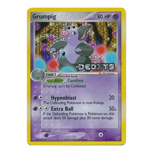 Grumpig 32/107 EX Deoxys Reverse Holo Uncommon Pokemon Card NEAR MINT TCG