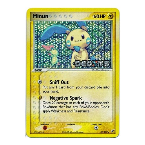 Minun 41/107 EX Deoxys Reverse Holo Uncommon Pokemon Card NEAR MINT TCG